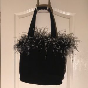 Fun Black with Black and White Small Feathers